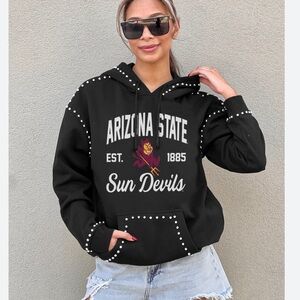 GAMEDAY COUTURE Arizona State Sun Devils Studded Pullover Hoodie Sweatshirt Size